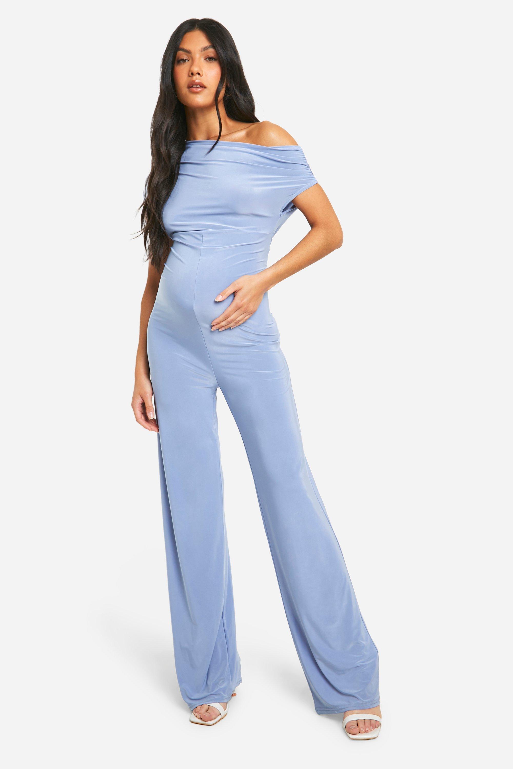 Light blue maternity jumpsuit on sale